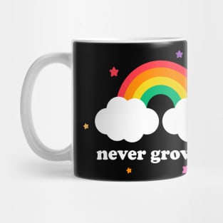 Vintage Never Grow Up Rainbow Funny Aesthetic Streetwear Mug